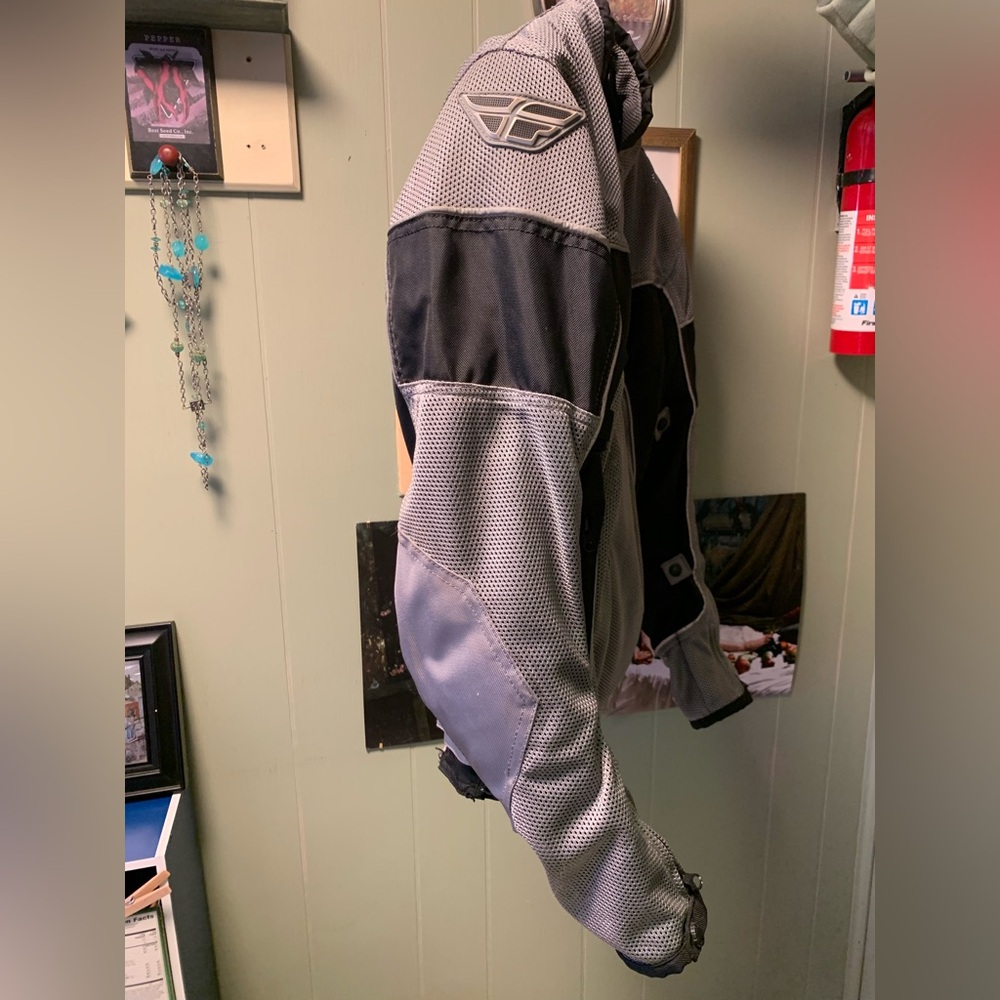 Fly Racing Motorcycle Riding Jacket in Silver, Street Coolpro II Mesh Jacket - Picture 4 of 16